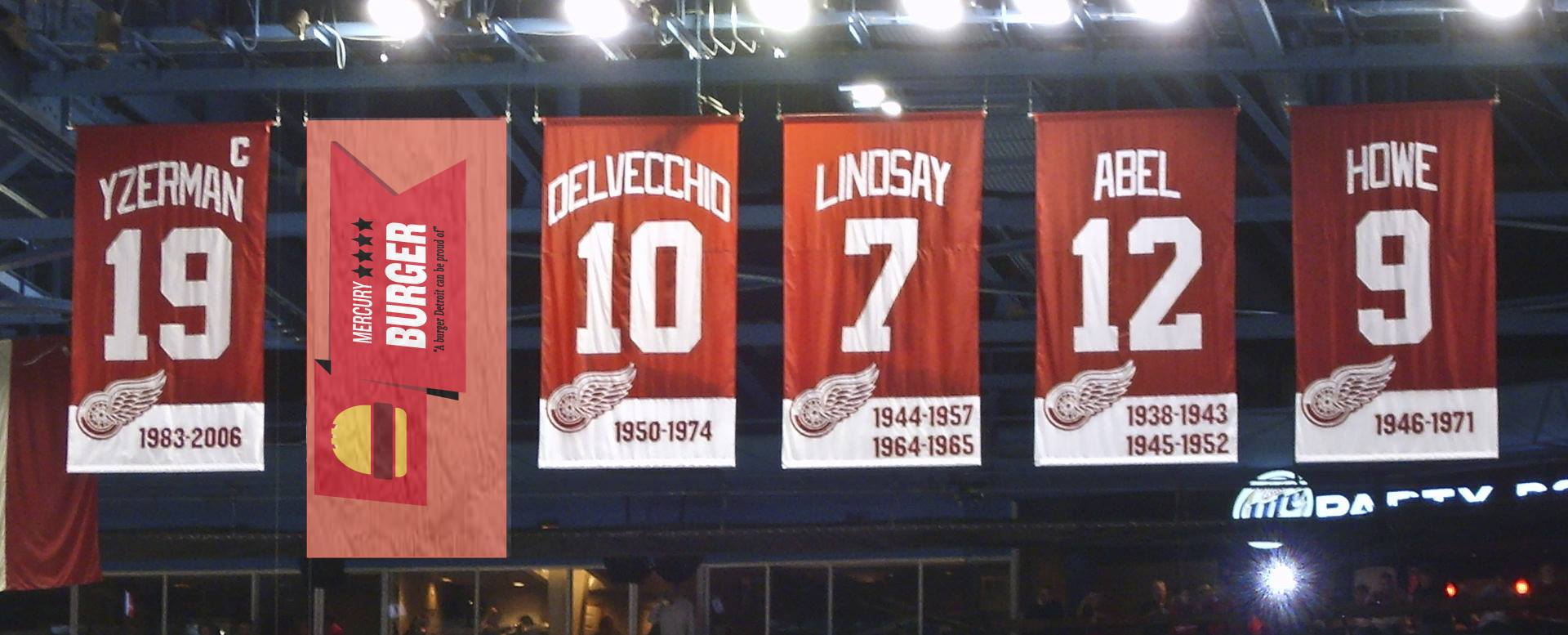 Joe Louis Arena - Detroit Red Wings - Mercury Burger Bar